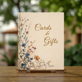 Beige Border Rustic Boho Wildflower Wedding Sign フォトプリント