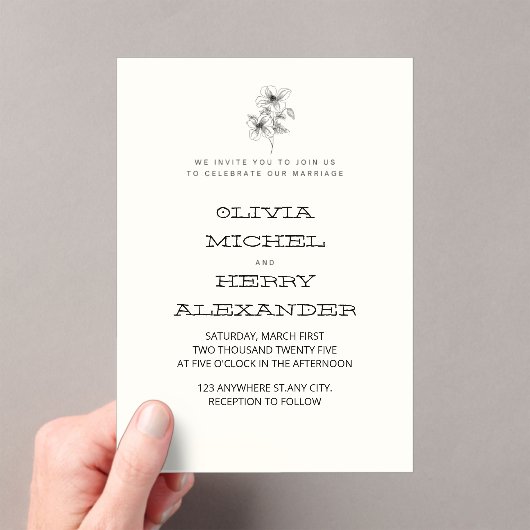 BEIGE BOTANIC CLASSY INVITATION アクリル招待状 (インサイチュ (ポータブル))