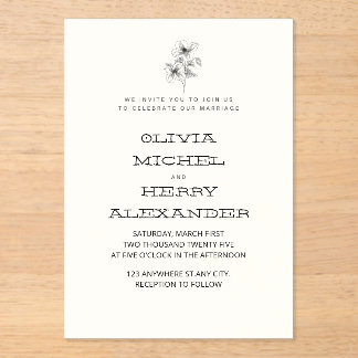 BEIGE BOTANIC CLASSY INVITATION アクリル招待状