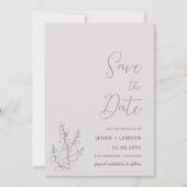 Beige botanical boho Save the Date Cards 招待状 (正面)