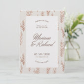 Beige Botanical Boho Wedding Invitation  招待状 (スタンド正面)