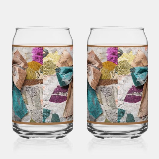 Beige Bow Soda Glass ガラス缶 (左)