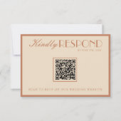 Beige Bronzer Old Money QR Code Wedding RSVP (正面)