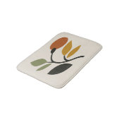 Beige, Brown and Green Botanical  バスマット (アングル)