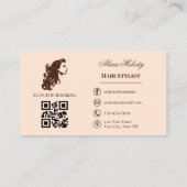Beige Brown Elegant Hair Salon Stylist 名刺 (裏面)