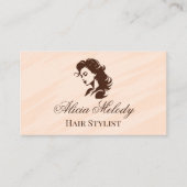 Beige Brown Elegant Hair Salon Stylist 名刺 (正面)
