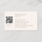 Beige & Brown Minimal Elegant Salon QR Code 名刺 (裏面)