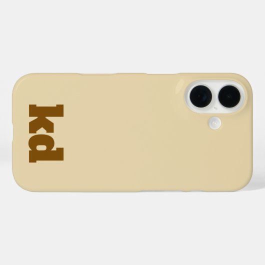 beige &brown monogram initial iPhone / iPad case Case-Mate iPhoneケース (裏面 (横))