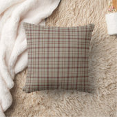 Beige Brown Plaid Classic Pattern Rustic クッション (ブランケット)