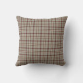Beige Brown Plaid Classic Pattern Rustic クッション (裏面)