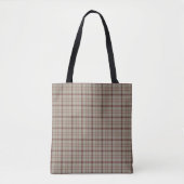 Beige Brown Plaid Classic Pattern Rustic トートバッグ (正面)