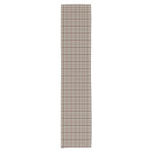 Beige Brown Plaid Classic Pattern Table Runner ショートテーブルランナー (正面)