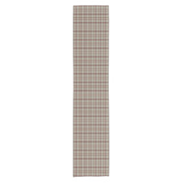 Beige Brown Plaid Classic Pattern Table Runner ショートテーブルランナー