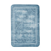 Beige & Burgundy Floral Motive Geometric Design バスマット (正面縦)