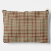 Beige Burgundy Plaid Classic Pattern アクセサリーポーチ (裏面)