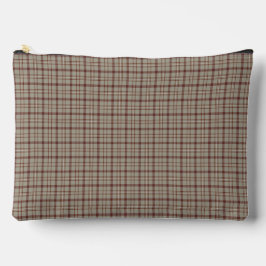 Beige Burgundy Plaid Classic Pattern Rustic アクセサリーポーチ