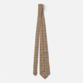 Beige Burgundy White Plaid Classic Neck Tie ネクタイ (裏面)