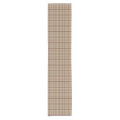 Beige Burgundy White Plaid Classic Table Runner ショートテーブルランナー (正面)