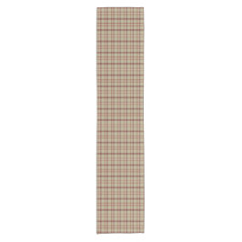 Beige Burgundy White Plaid Classic Table Runner ショートテーブルランナー