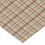 Beige Burgundy White Plaid Classic Table Runner ショートテーブルランナー (コーナー)