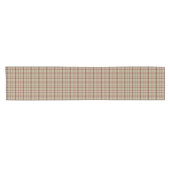 Beige Burgundy White Plaid Classic Table Runner ショートテーブルランナー (横)