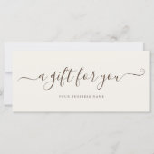 Beige Business Gift Certificate Elegant Simple (正面)