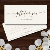 Beige Business Gift Certificate Elegant Simple