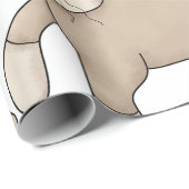 Beige Cat Drawing with Green Eyes ラッピングペーパー (ロールコーナー)