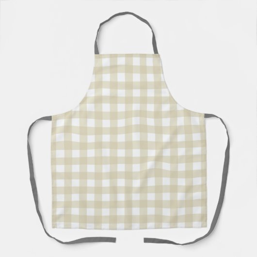 Beige Checkered Apron for Graceful Cooking エプロン (正面)