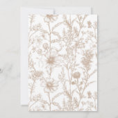 Beige Chinoiserie Wildflower Wedding Save the Date 招待状 (裏面)