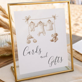 Beige Clothes And Toys Baby Shower Cards & Gifts ポスター