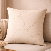 Beige Cocoa Veins Throw Pillow クッション