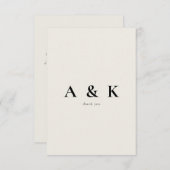 Beige Considerporary Message'結婚's Thank You サンキューカード (正面/裏面)