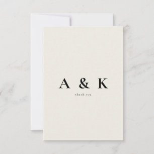 Beige Considerporary Message'結婚's Thank You サンキューカード