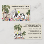 Beige Cow Sheep Dog Cat Bird Rabbit Duck Palm 名刺 (正面/裏面)