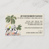 Beige Cow Sheep Dog Cat Bird Rabbit Duck Palm 名刺 (裏面)