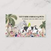 Beige Cow Sheep Dog Cat Bird Rabbit Duck Palm 名刺 (正面)