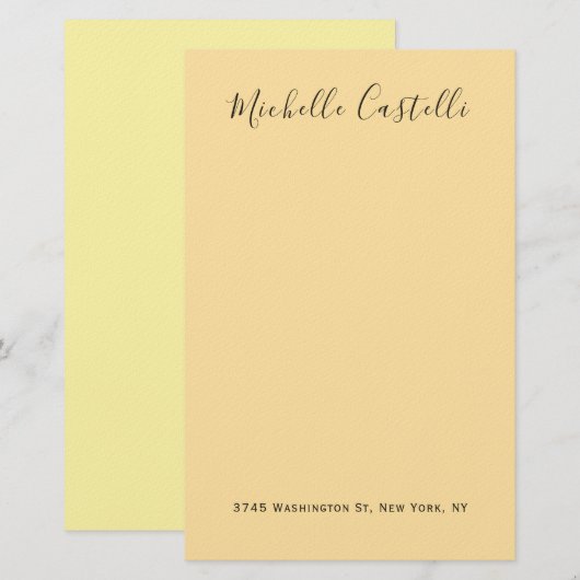 Beige Cream Color Professional Unique Handwriting 便箋 (正面/裏面)