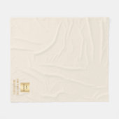 Beige cream corporate logo company gift text フリースブランケット (正面(横))