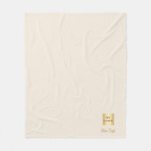 Beige cream corporate logo company name script フリースブランケット (正面)