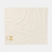 Beige cream corporate logo company name script フリースブランケット (正面(横))