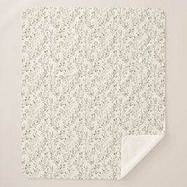 Beige Cream Gray Brown Botanical Leaves Neutral  シェルパブランケット