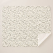 Beige Cream Gray Brown Botanical Leaves Neutral  シェルパブランケット (正面(横))