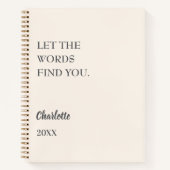 Beige cream inspirational quote writing ノートブック (正面)