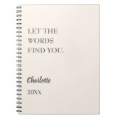 Beige cream inspirational quote writing ノートブック (正面)