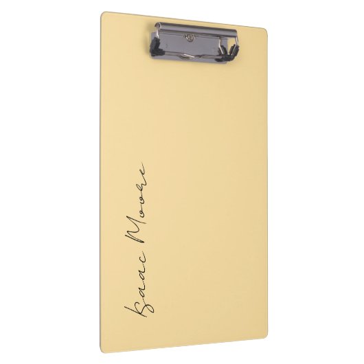 Beige Cream Plain Elegant Script Calligraphy Name クリップボード (右)
