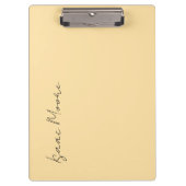 Beige Cream Plain Elegant Script Calligraphy Name クリップボード (正面)