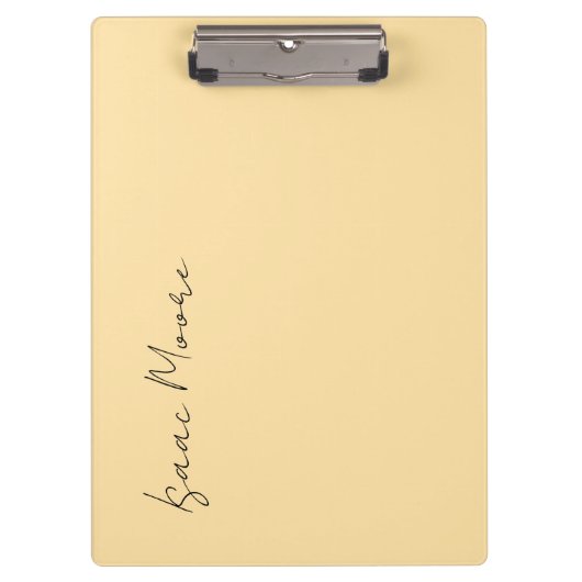 Beige Cream Plain Elegant Script Calligraphy Name クリップボード (正面)