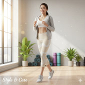 Beige Cream Simple Organic Pattern カプリレギンス