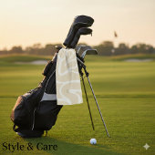 Beige Cream Simple Organic Pattern ゴルフタオル